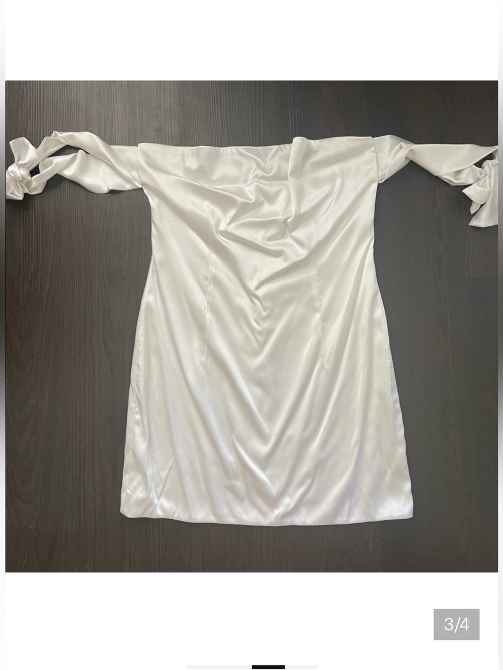 Lurelly Silk Bowtie Mini Dress in Ivory